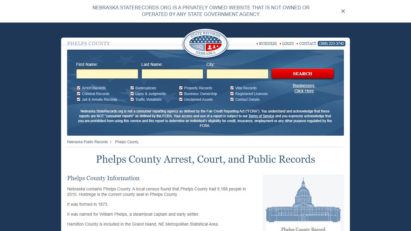 Phelps County Arrest, Court, and Public Records