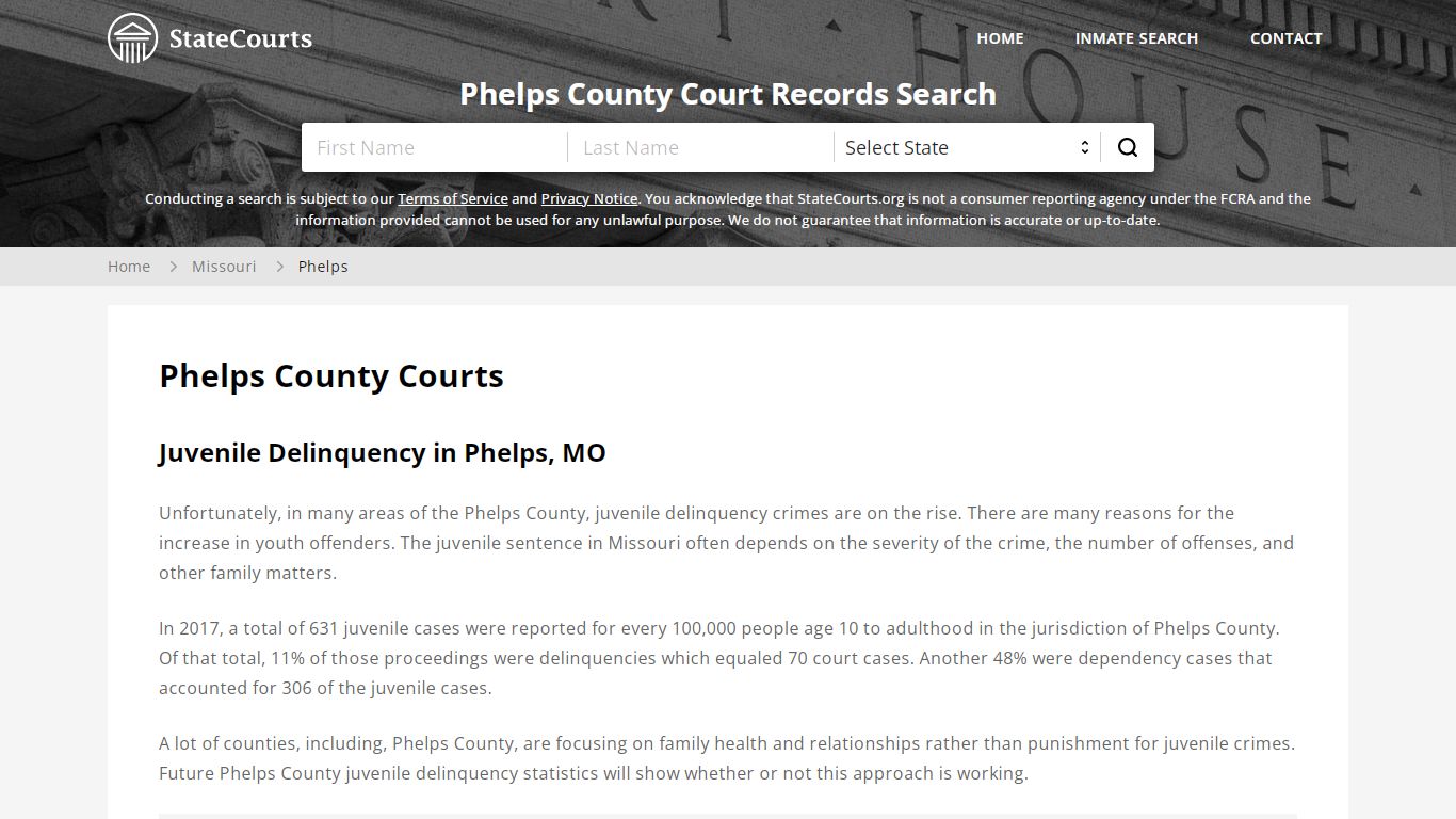 Phelps County, MO Courts - Records & Cases - StateCourts