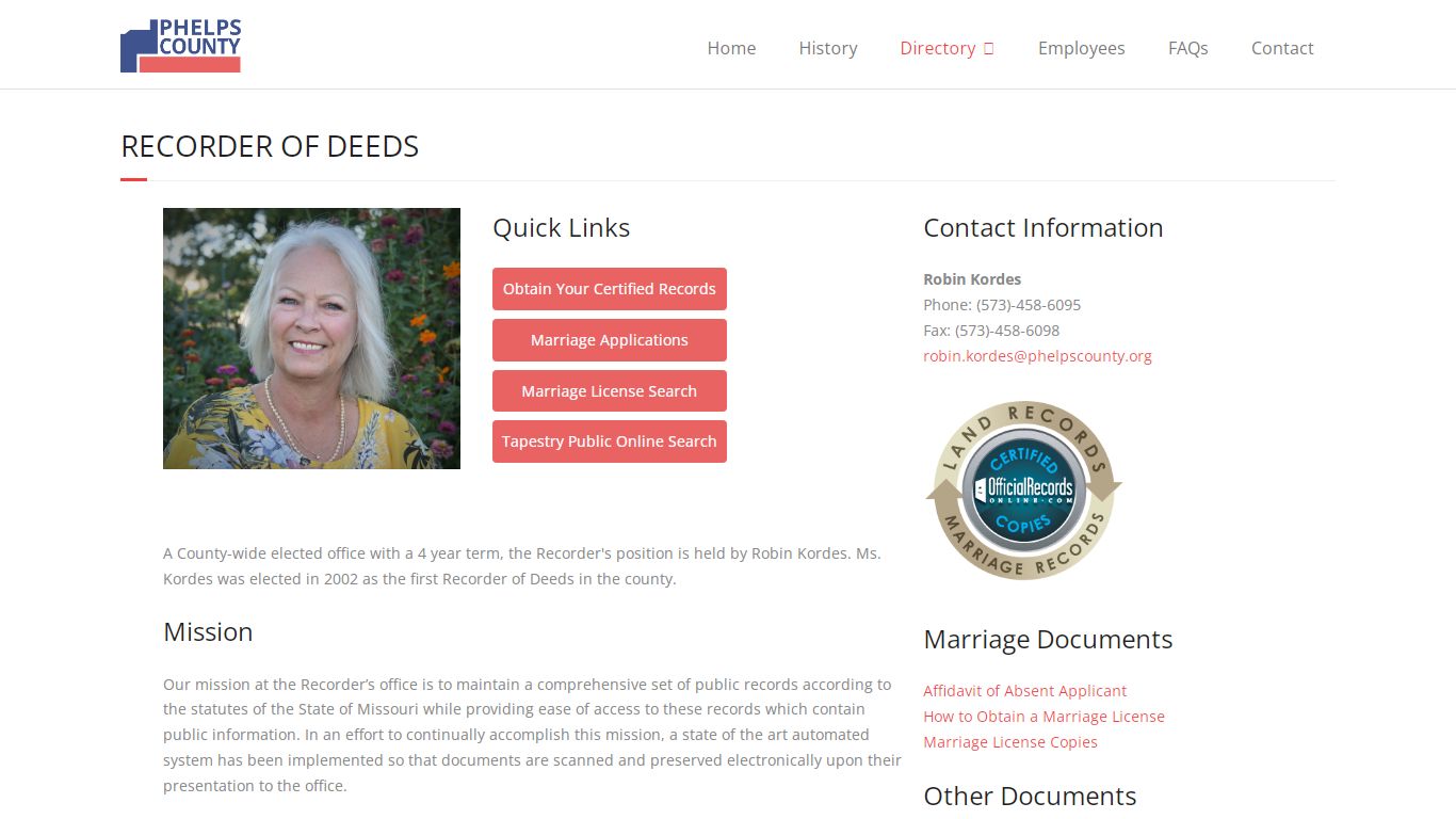 Recorder of Deeds - Phelps County